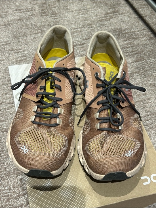 On Running Shoes - On Running Women’s Brown and Yellow Mesh Athletic Shoes
